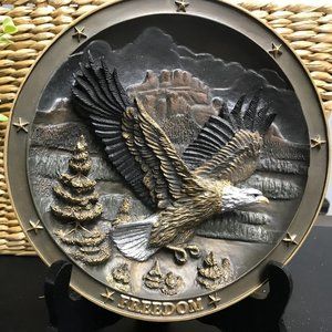 The American Eagle Flag Plate by Franklin Mint Heirloom 1991 Collection